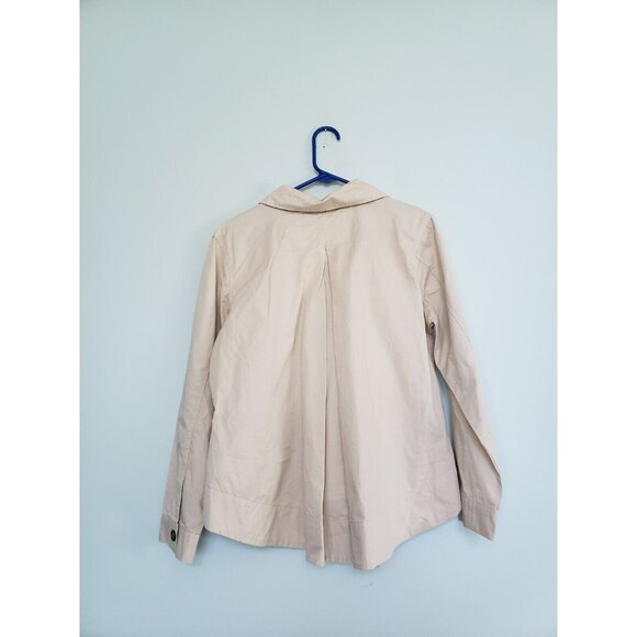 Cato Juniors M Jacket Button Up Tan Long Sleeve 100% Cotton Pocket Sportswear - Picture 2 of 9